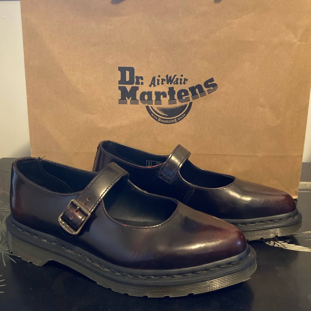 Dr. Martens Elphie Leather Mary Jane Cherry Red Arcadia